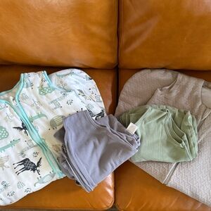 Kids' Sleepwear Set - Sage Green, Gray, Cream Pajamas